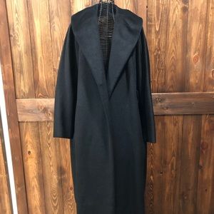 Blin & Blin French wool vintage coat with lining, buttoned details & pockets